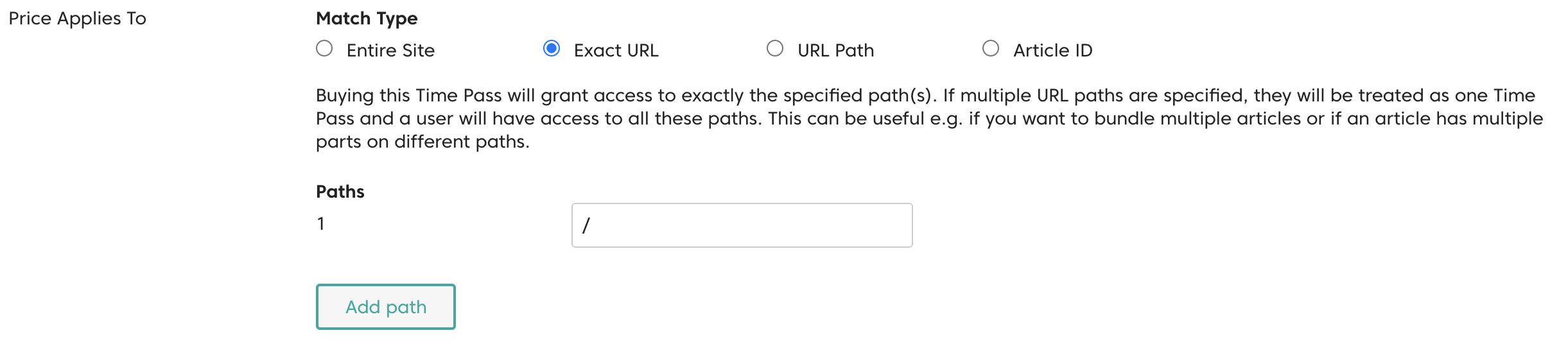 Match Type selector